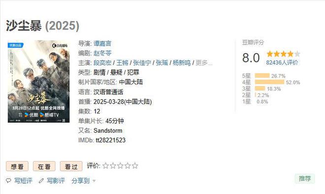 2025年最好国产剧排名《棋士》第9《沙尘暴》第3第1很意外(图14)